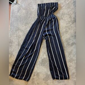 Jumpsuit, blue and white stripped